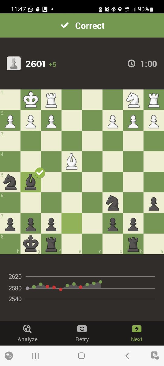 Seun28Mo's tweet image. Puzzle milestone 2600!!

#Chessjourney