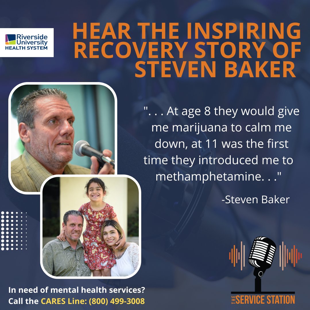 RivCoDPSS's tweet photo. Steven's childhood was filled with trauma and abuse but thanks to wrap-around care from our Children Services, @ruhsbh, and Mental Health Collaborative Courts, he was able to restore his family. Listen to his story on #TheServiceStation: https://t.co/MwGvf7xN5P https://t.co/rajK863nOA