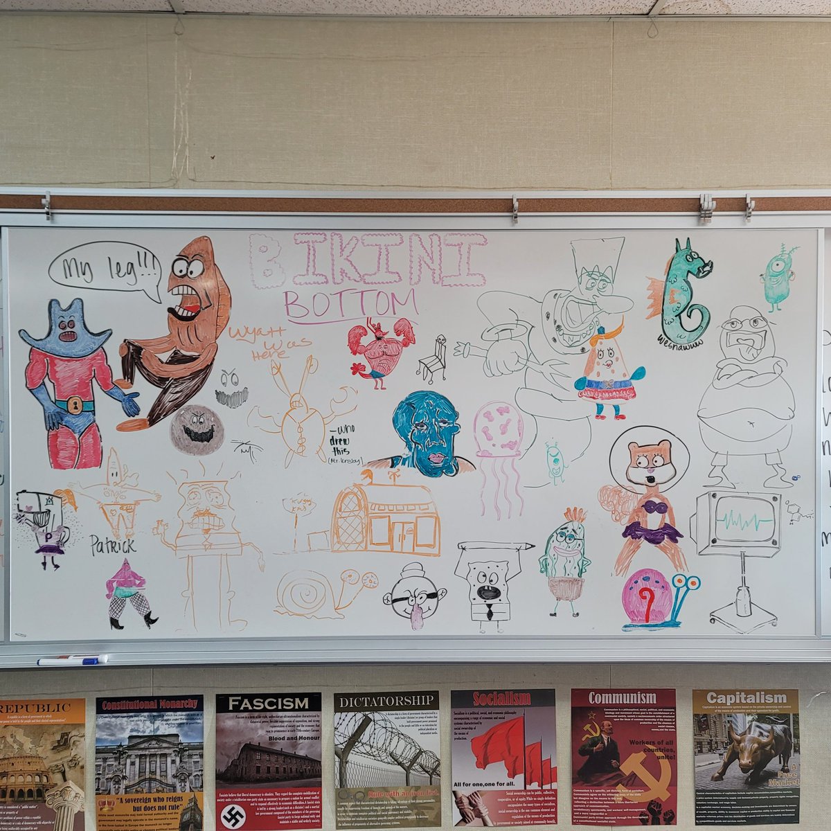Love the creativity of our ss. Bikini bottom mural for Q1 had to be erased. Stay tuned for Q2 mural @ChapBrittany <a href="/ChapCares/">Chaparral HS</a>