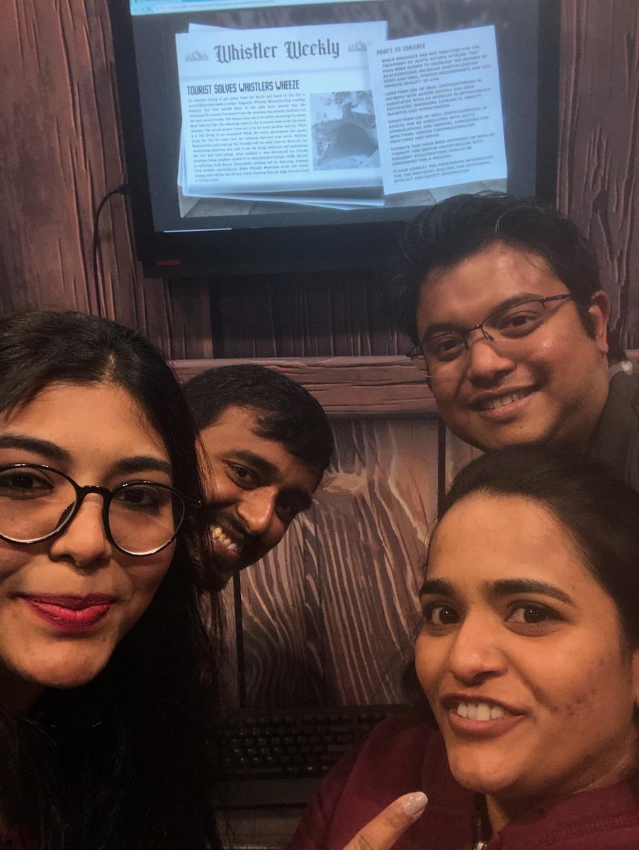 RajaganeshMD's tweet photo. Made new friends at the Asthma Ascent Escape room challenge #CHEST2022 #Victory #escaped https://t.co/ZM8Wq6J1xD