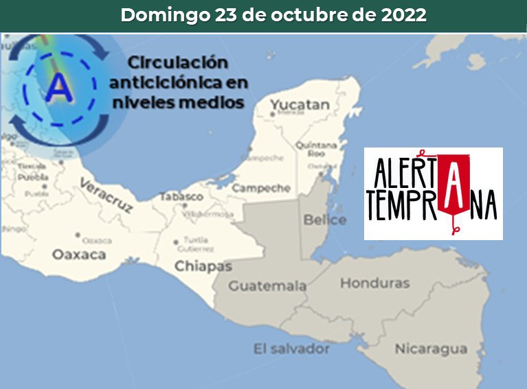 AlertaGt502's tweet photo. 🧵19/10/22
Se espera que el #FF4 y #OT45 se encuentren en Guatemala éste jueves 20/10 dejarán lluvias, vientos nortes y descenso de la temperatura en las siguientes 72 hrs
El domingo se regresan a condiciones normales de la época de fin de año
#ClimaGt #TráficoGt
#TránsitoGt https://t.co/KUeGPBgZoE