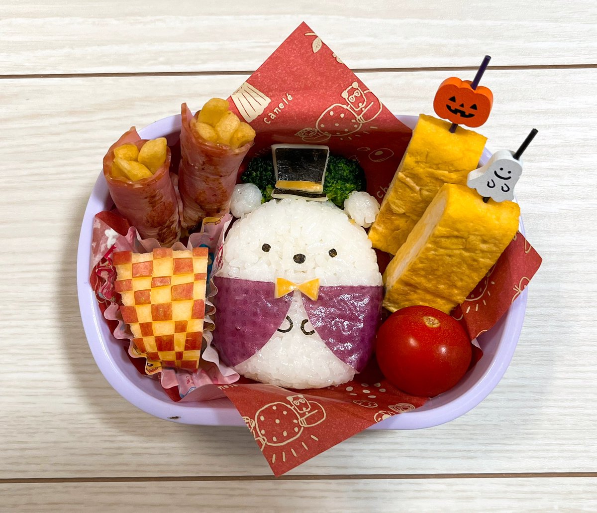 ___s_mnm2's tweet image. 昨日の #ハロウィン弁当 🎃
#すみっコぐらし #すみっコぐらし弁当