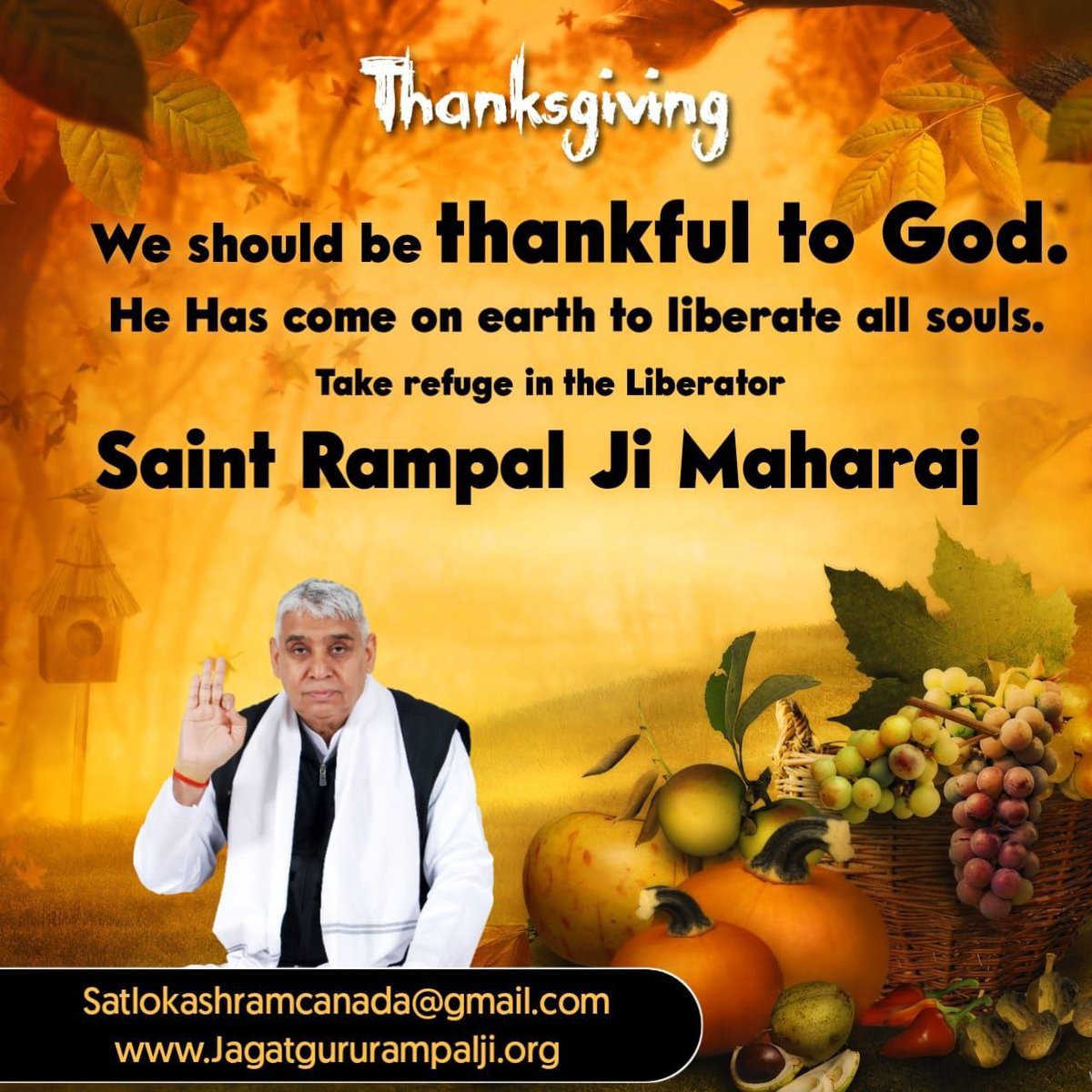 vishvkarma_das's tweet photo. Thanksgiving
Give thanks to the True Spiritual Leader Saint Rampal Ji Maharaj because he forgives all sins and heals incurable diseases.
Take refuge in Him.

#SaintRampalJi

#GodMorningThursday https://t.co/QP21iAKpy1