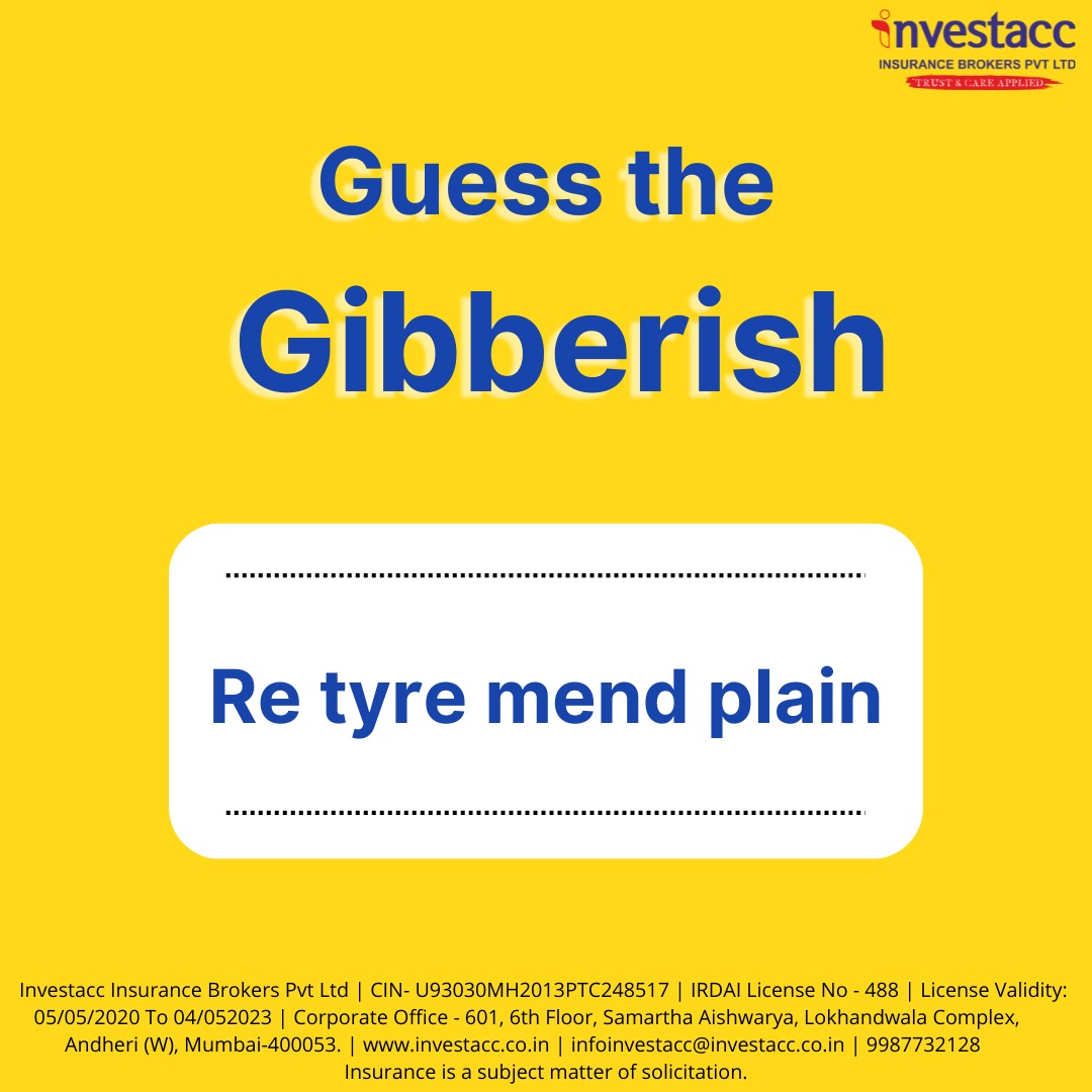 InvestaccINC's tweet photo. In the comments section below, let us know the different #Insurance terms used in the #Gibberish form.

#Investacc #InsuranceBroker #GibberishTerm #Puzzel #LifeInsuranec #GeneralInsurance #Claim #Family #Finance #Financial #FinancialTerm #Trending https://t.co/loex9UN6Aj