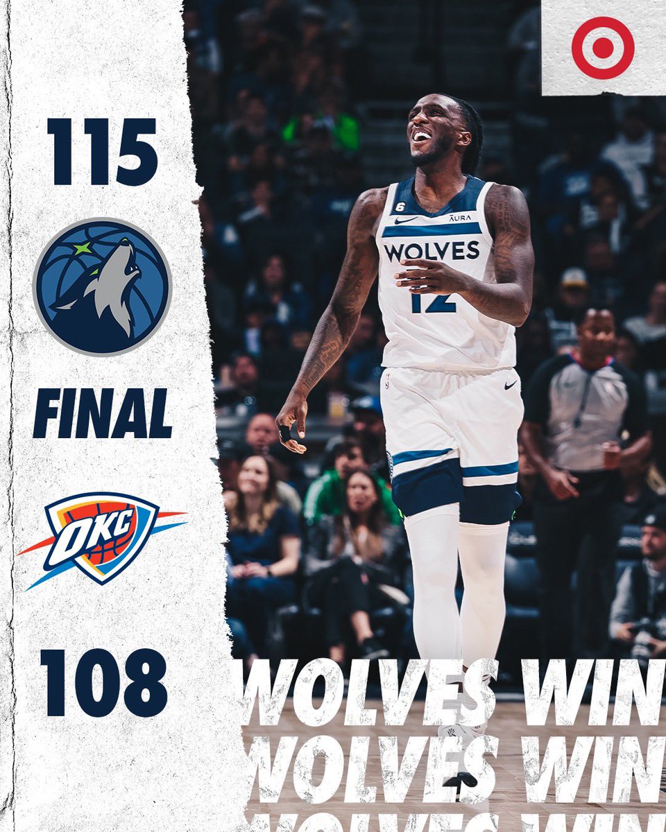 Timberwolves's tweet photo. 1-0! #RaisedByWolves https://t.co/GDlXOR01qV