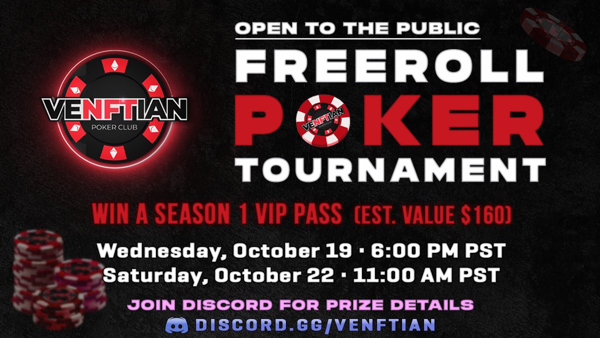 TempusPoker's tweet photo. 🏆  Congratulations @Bushdid911tho on being the winner of tonight's Freeroll #Poker Tournament!! 🎉

Tonight we had 26 players and gave away:
- 78x WL from 4 projects
- 2x Season 1 VIP Passes

ALL players got 1+ whitelist 💯

Next Free to Enter Tournament 👇 https://t.co/PG32soQBgm