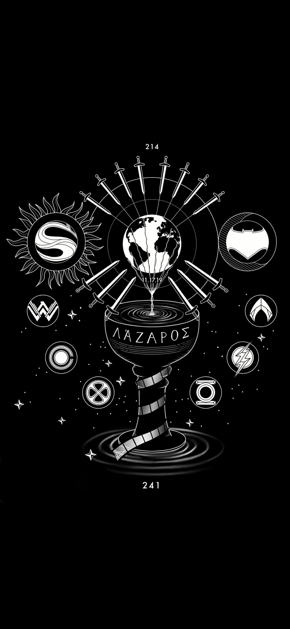 Eric M Blake #RestoreTheSnyderverse#CreatorCulture on Twitter: "OBSERVE:  The 8 swords above the globe=the 8 League seats with logos, including Johnn  Jonzz and John Stewart (or whichever Lantern is in the sector at