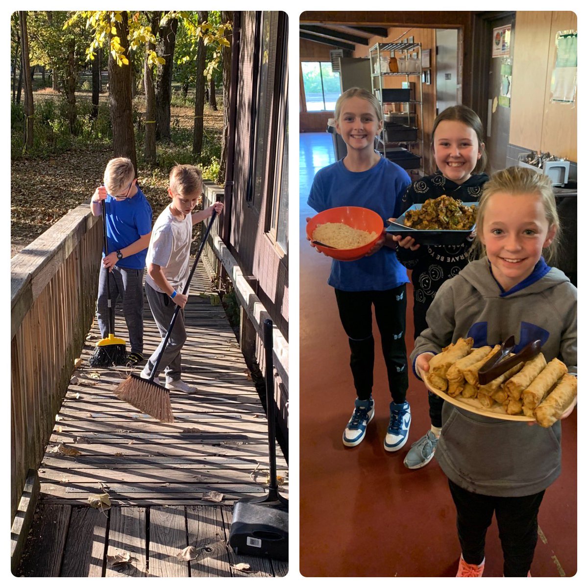 Wildcats_WES's tweet photo. Students serve and take care of each other while at @ymcaccg. From taking turns serving meals to keeping the cabins clean, students demonstrate responsibility and independence in many different ways. https://t.co/xsn6uPdTEh
