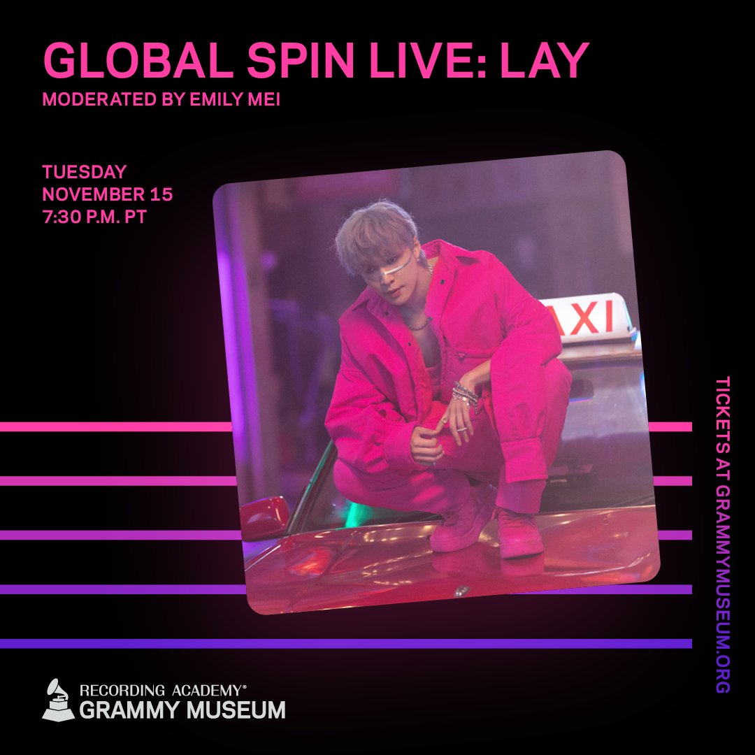 GRAMMYMuseum's tweet photo. #Xingmi fans, your wishes have finally been answered. 🎶

Coming to the #GRAMMYMuseum on Nov. 15 is @layzhang for a special conversation moderated by Emily Mei (@emilyghoul1), followed by a performance.

Tickets on sale this week: https://t.co/IuPKsuCoEs https://t.co/QSYbxRWy5W