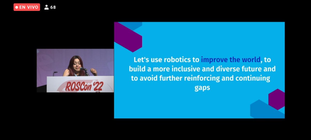 ekumenlabs's tweet photo. So proud of you, Belu! Great talk at #ROSCon2022 🚀

Thanks for presenting this interesting topic and calling for action on it. Let's work together to bridge the gender gap in #robotics! https://t.co/Uq7gT83aEf