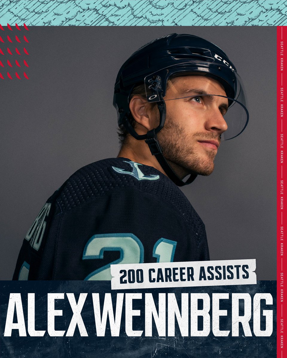 Alex Wennberg earned the primary assist on Will Borgen’s goal, earning the 200th assist of his @NHL career. Congrats, Alex!