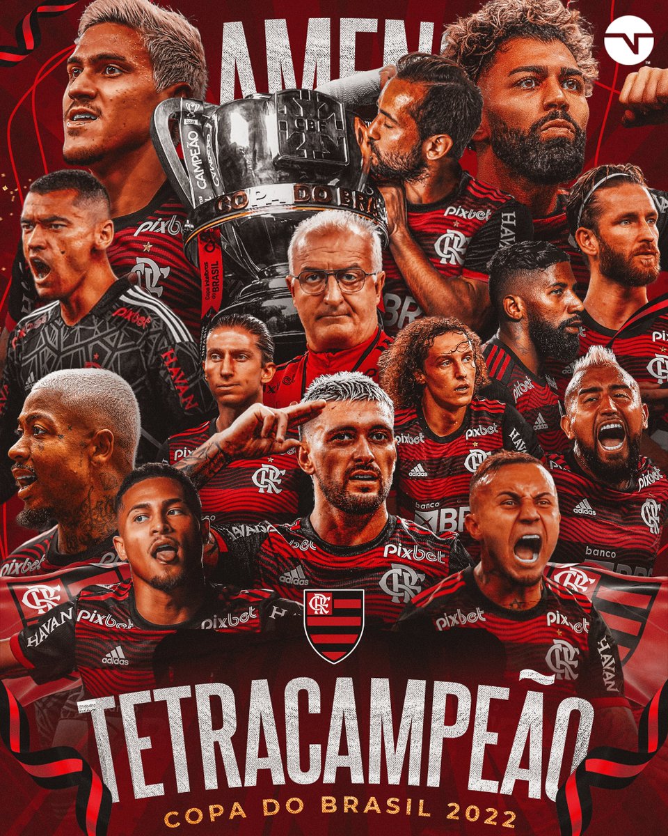 ACABOU!!! O FLAMENGO É O MAIS NOVO TETRACAMPEÃO DA COPA DO BRASIL!!! 
FAZ A FESTA, NAÇÃO! O BRASIL É RUBRO-NEGRO HOJE! 🏆🏆🔴⚫🏆🏆
#CopaDoBrasil2022