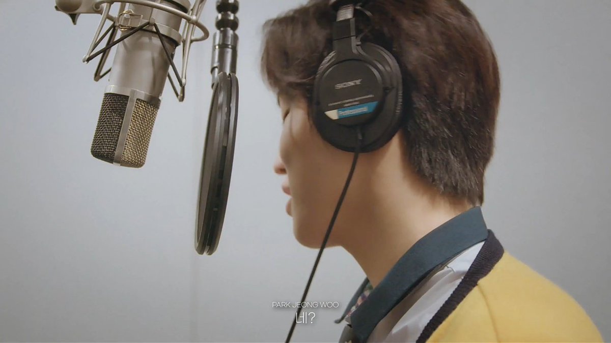 jwooxwoopy's tweet photo. jeongwoo wearing his school uniform in recording studio is so him 🥹 https://t.co/Lopv5sJg4E