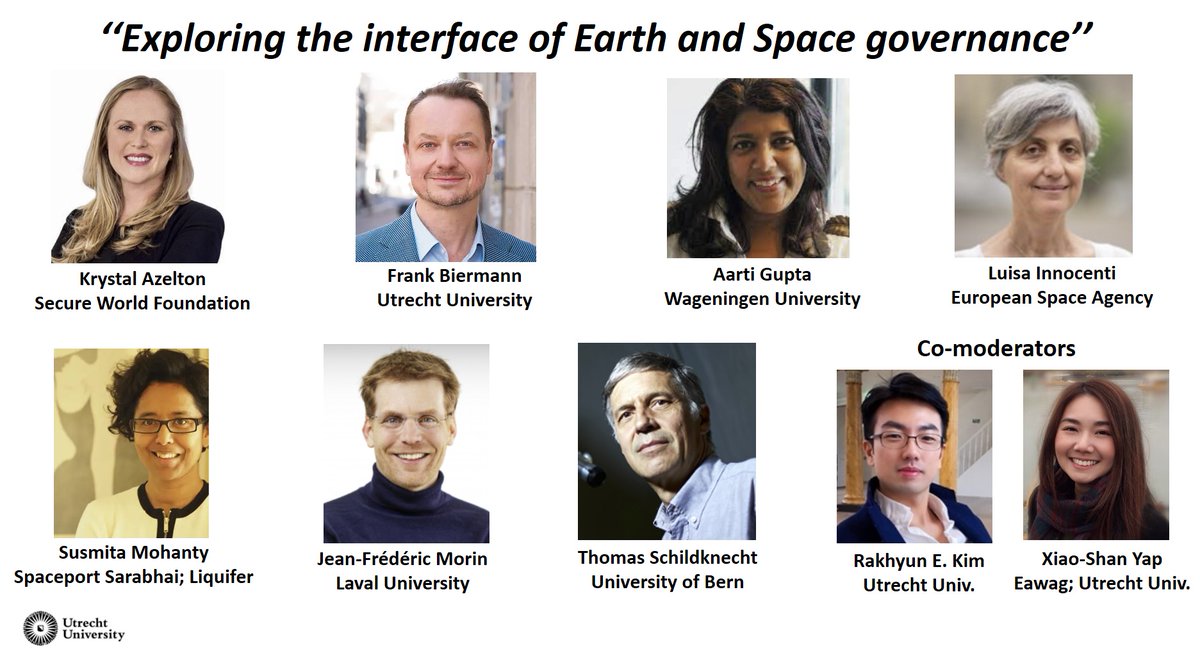 We will initiate a discussion on ''The interface of #Earth and #Space governance'' tmrw (Fri) #ESG2022 8am EDT/ 2pm CET:

Jointly @RakhyunKim Panelists @FHBBiermann @JFredericMorin @AartiGupta17 @suz_moonwalker  Krystal @SWFoundation Luisa @ESAcleanspace #TSchildknecht -Join us!!