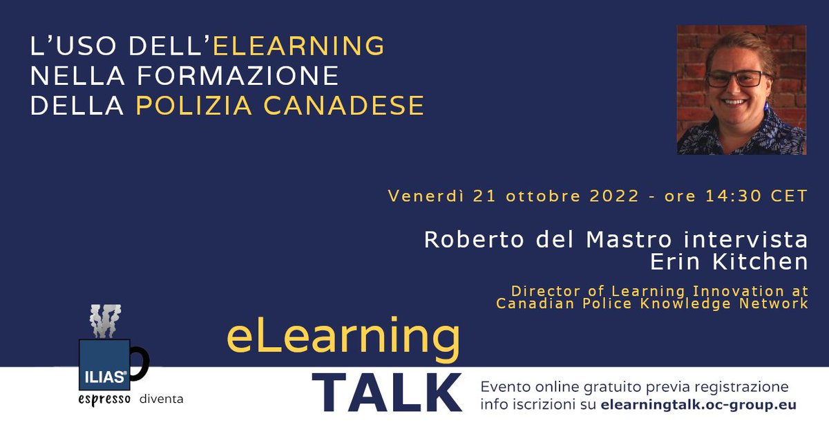 OCgroupEurope's tweet photo. L'uso dell'#elearning nella formazione della polizia canadese.
Evento online gratuito. Info iscrizioni qui:
https://t.co/UIXxP4mOeP

#formazione #apprendimento #lms #education https://t.co/RHlQaOfbO8