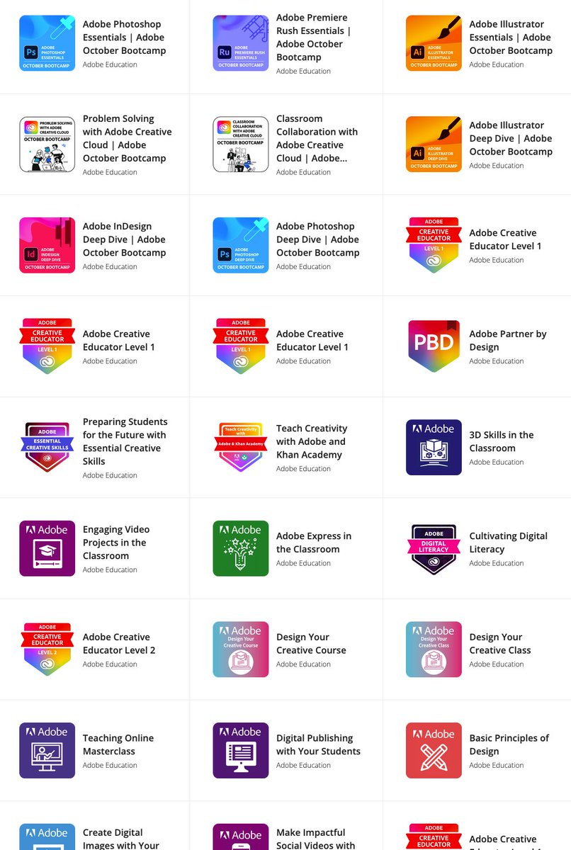 What an awesome year! Even without leaving home. 
Updating the Adobe/Credly journey list. 
Twelve (12) new badges from Adobe for Education program. 

More to come in the following months. #creativenationph #AdobeEduCreative #adobeexpressambassadors #ccevangelistph #fatheraceph