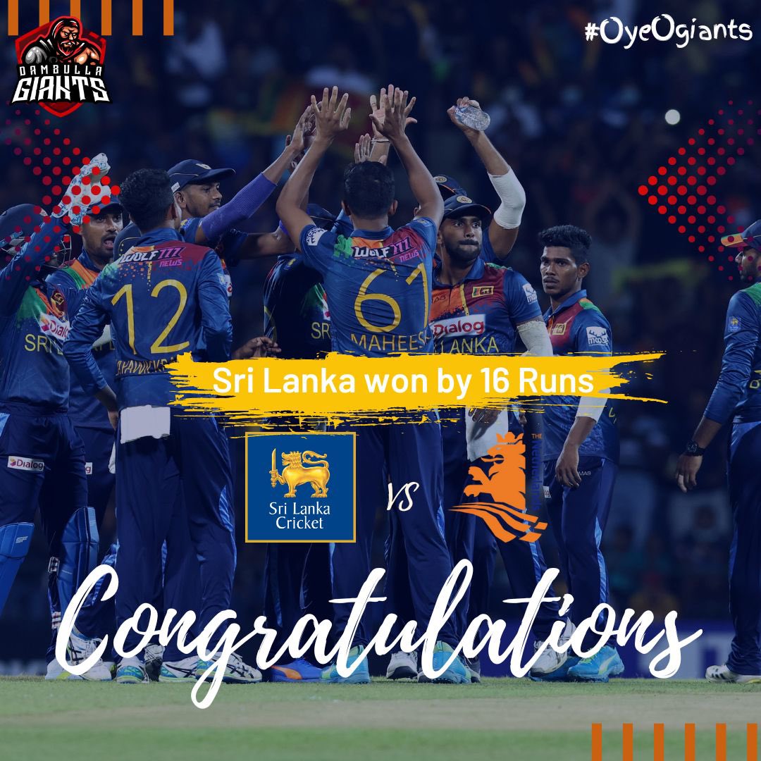 Congratulations to <a href="/officialslc/">Sri Lanka Cricket 🇱🇰</a> for qualifying for the super 12 round at the <a href="/t20worldcup/">T20 World Cup</a> 

#cricket #t20 #t20worldcup #oyeogiants <a href="/Q_KhanOfficial/">Q MBE</a> <a href="/dasunshanaka1/">Dasun Shanaka</a> <a href="/BhanukaRajapak3/">Bhanuka Rajapaksa</a>