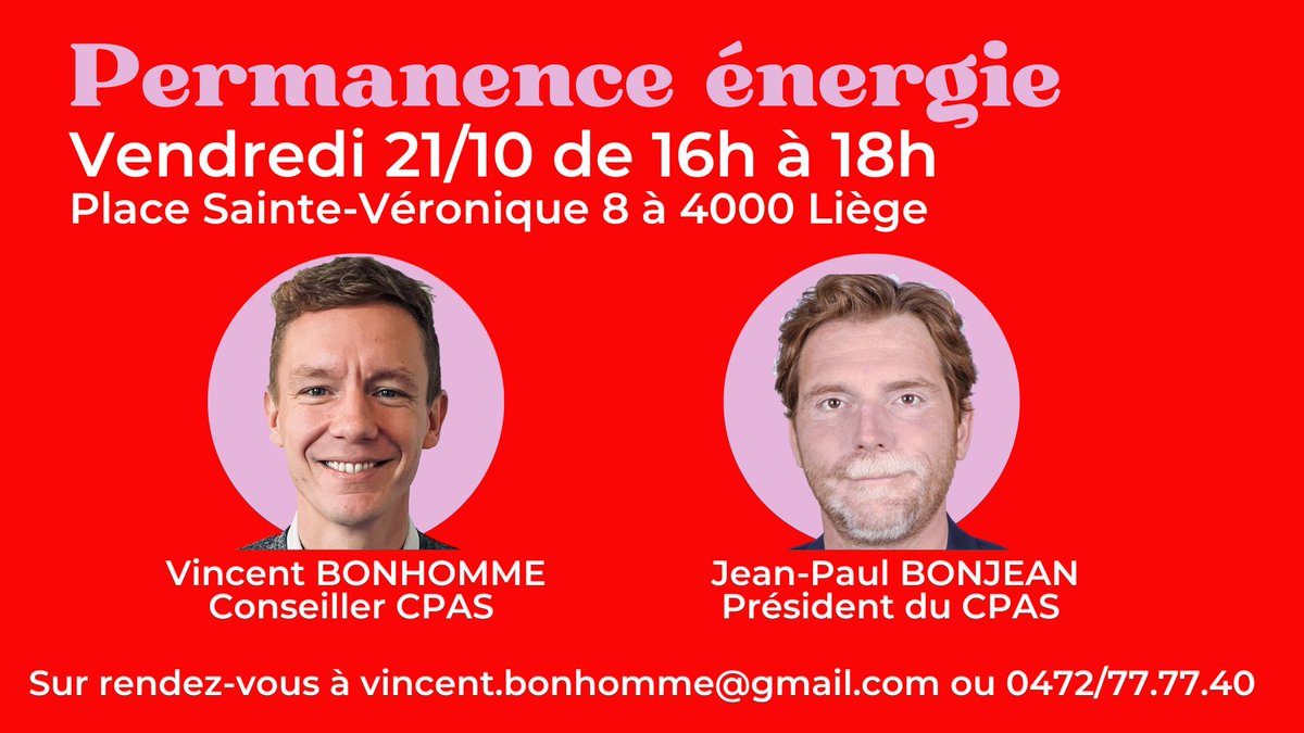 Aide énergie à Liège !!! 

C’est une mesure forte prise par le CPAS de Liège pour alléger la facture énergie des gens. 

Si vos factures d’acompte pèsent plus que 10% (pour les isolés/familles monoparentales 10% et 15% pour les ménages) de votre salaire net alors le CPAS ouvre