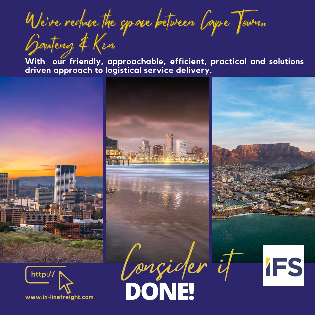inlinefreight's tweet photo. We've got your logistics covered in Cape Town, KZN and Gauteng.🛫🚚🚆🛳️

https://t.co/ZJt7sxHdOH

#professionalinlinefreightsolutions #fowardingfreight #internationalfreightservices https://t.co/TUvkmWKQOZ