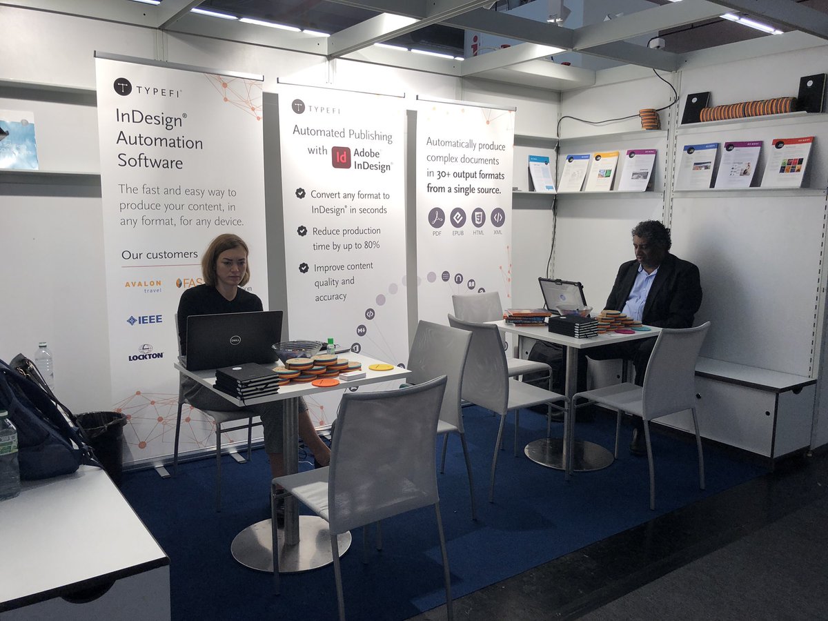 typefi's tweet photo. It’s been a great start to Frankfurt @Book_Fair this week! Stop by at booth H47 in hall 4.2 to chat with the team about our automated publishing solution for #AdobeInDesign—and don’t forget to grab some coasters, notebooks and chocolate!
#fbm22 #Typefi https://t.co/kSytj6o49I