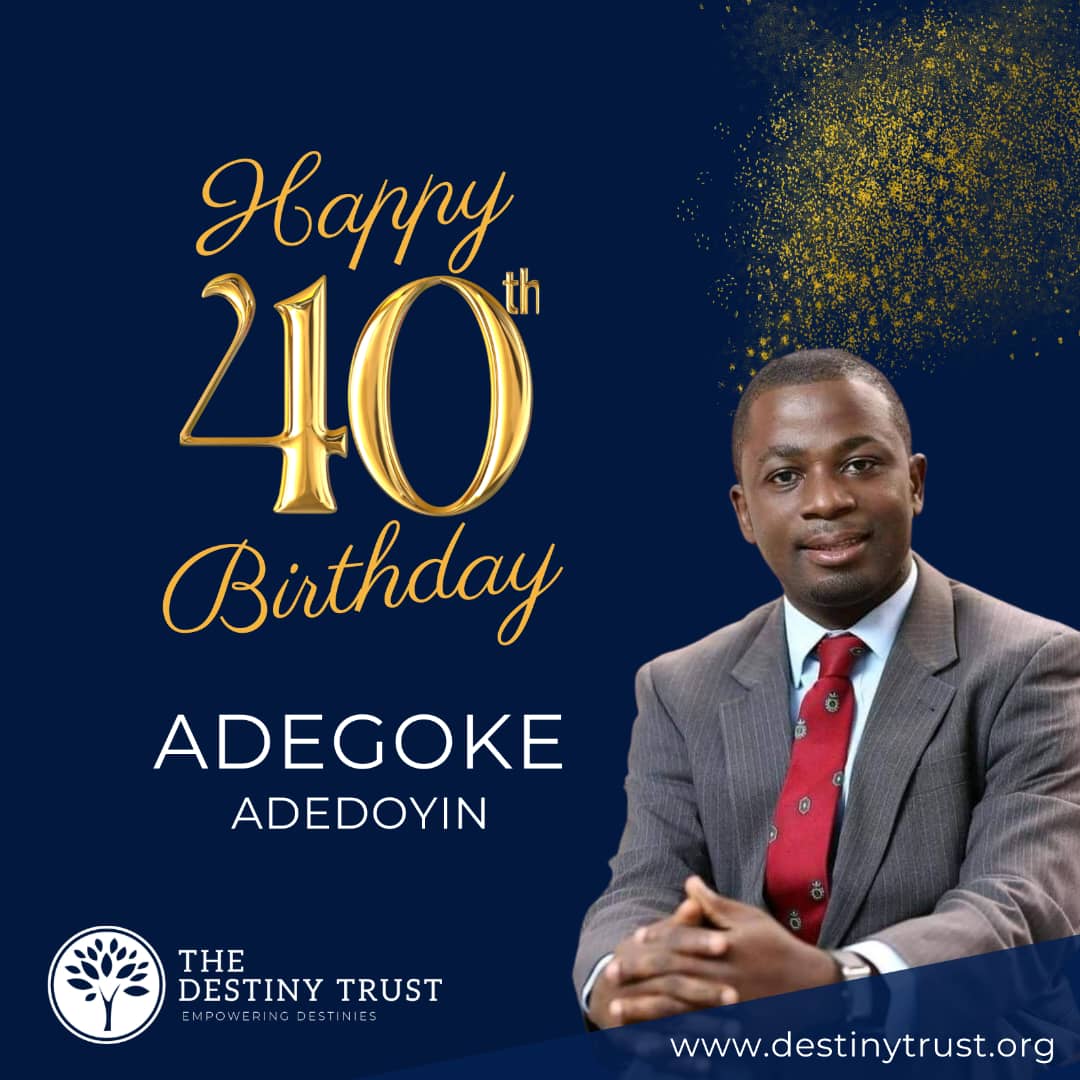 TheDestinyTrust's tweet photo. Hearty 40 cheers to our very own Adegoke Adedoyin! @go4goks

We celebrate you for standing with us in our modest beginning as a founding member, for being a flash of heaven, and for continually championing the cause of vulnerable children.#HappyBirthday #ImpactLiving https://t.co/6bv9Gf7wZL