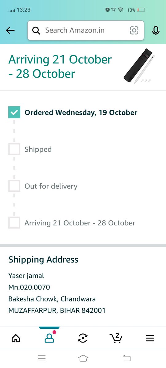 YaserYj's tweet photo. @AmazonHelp not shipped for your kind info https://t.co/2v5IBVaio1