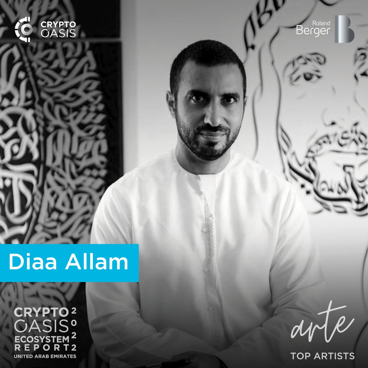 CryptoOasisUAE's tweet photo. Diaa Allam (@Diaallam) is a world-renowned award winning Calligrapher, muralist & live art performer with a vision to deliver the beauty of the Arabic Calligraphy in an innovative & cutting edge style.
Download the report here: https://t.co/5b9wtrBK4A
#CryptoOasis #arteReport https://t.co/9EgXiMnZPM