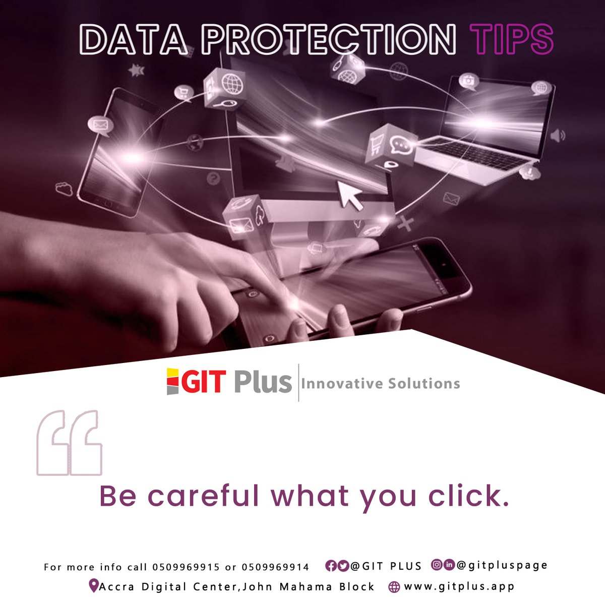 gitpluspage's tweet image. Data Protection Tips: 5
Be careful what you click.
Visit us on gitplus.app 
#gitplus
#gitplusacademy
#Data
#protection
#dataprotection