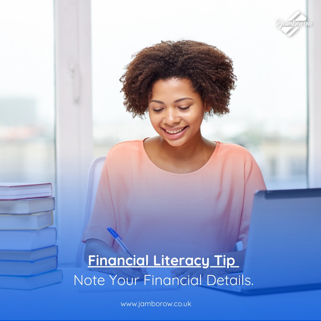 jamborowfintech's tweet image. Keep an accurate account of how your money moves. Write down complete details of your finances. This includes your net worth, how much you have saved, amount you owe in debt and investments made. 

Visit jamborow.co.uk

#Jamborow #FinancialLiteracyTip