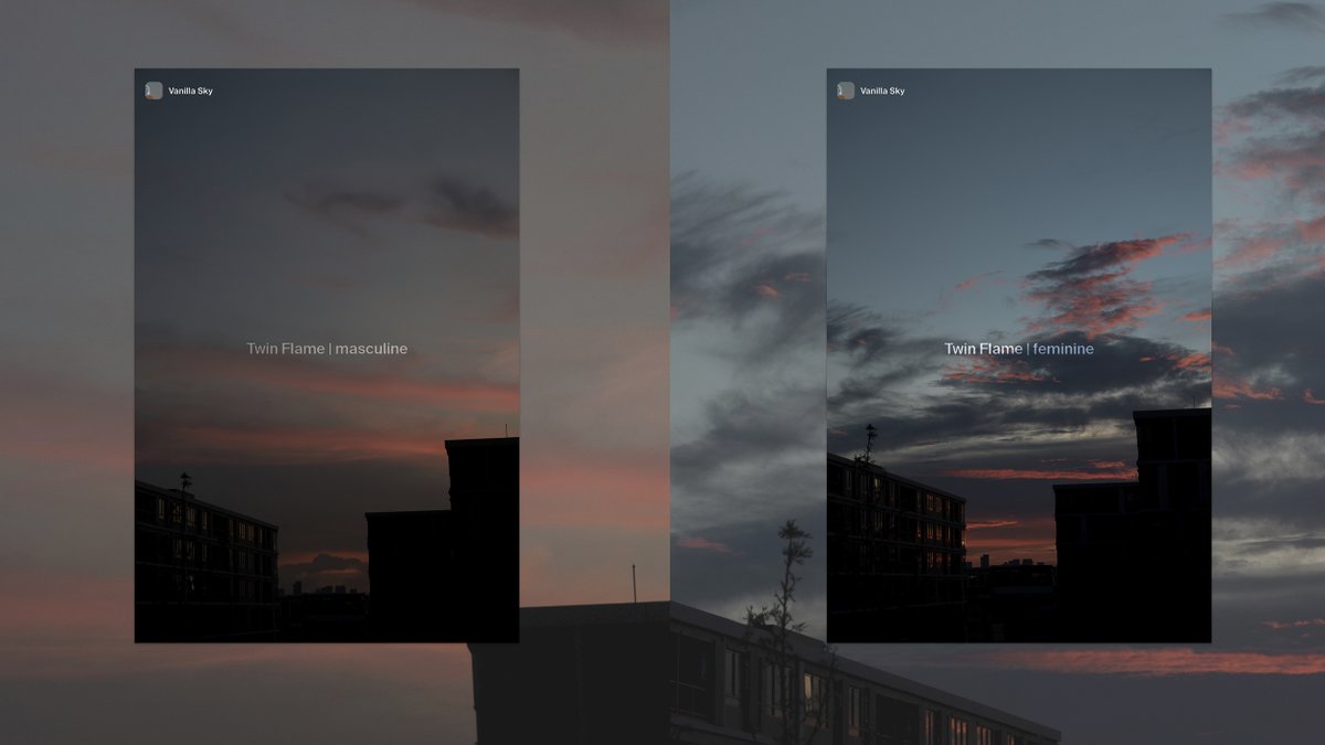 PlanetMoods's tweet photo. 🌈You have only one twin frame in your lifetime, 
maybe not at all. Therefore just 2 pic in my collection "Vanilla sky" represent masculine feminine.
                                    🔹🔵🔹
#NFTs #NFTCommunity #photography #Photos #PortfolioDay #twinflames https://t.co/R1j6f0vERF