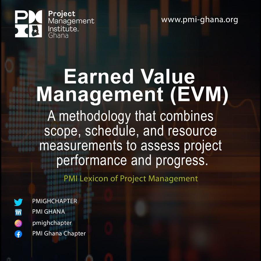 PMIGHChapter's tweet photo. #EduThursday: Earned Value Management
Know and use right your PMI Lexicons.
#MasterProjectManagement #OwnYourProject #LearningTogether #GrowingTogether #PMI #PMIGhana #PMP #Lexicon https://t.co/f5ITpIaYXn