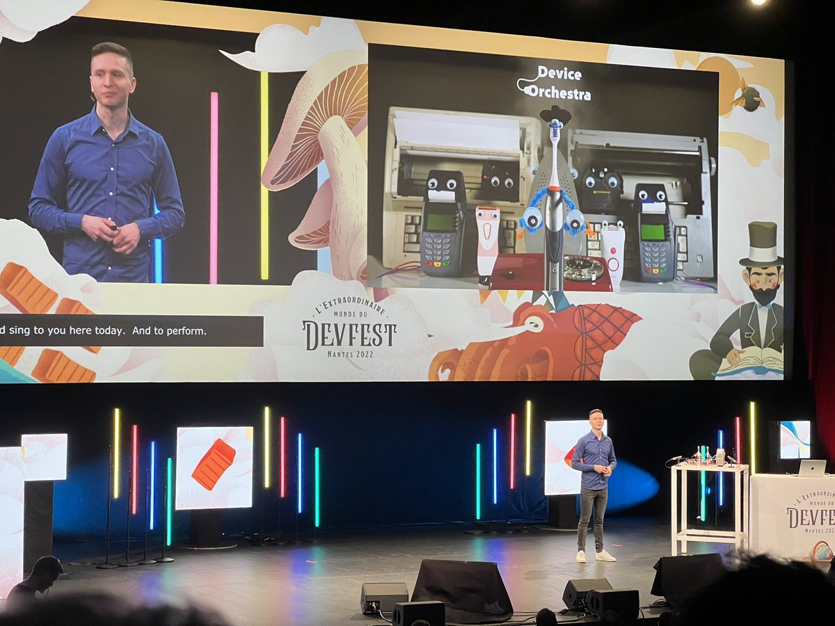 Très cool ce Keynote d’ouverture, avec <a href="/DeviceOrchestra/">Device Orchestra</a>, la technique au service de l’art, c’est classe ! #DevFestNantes