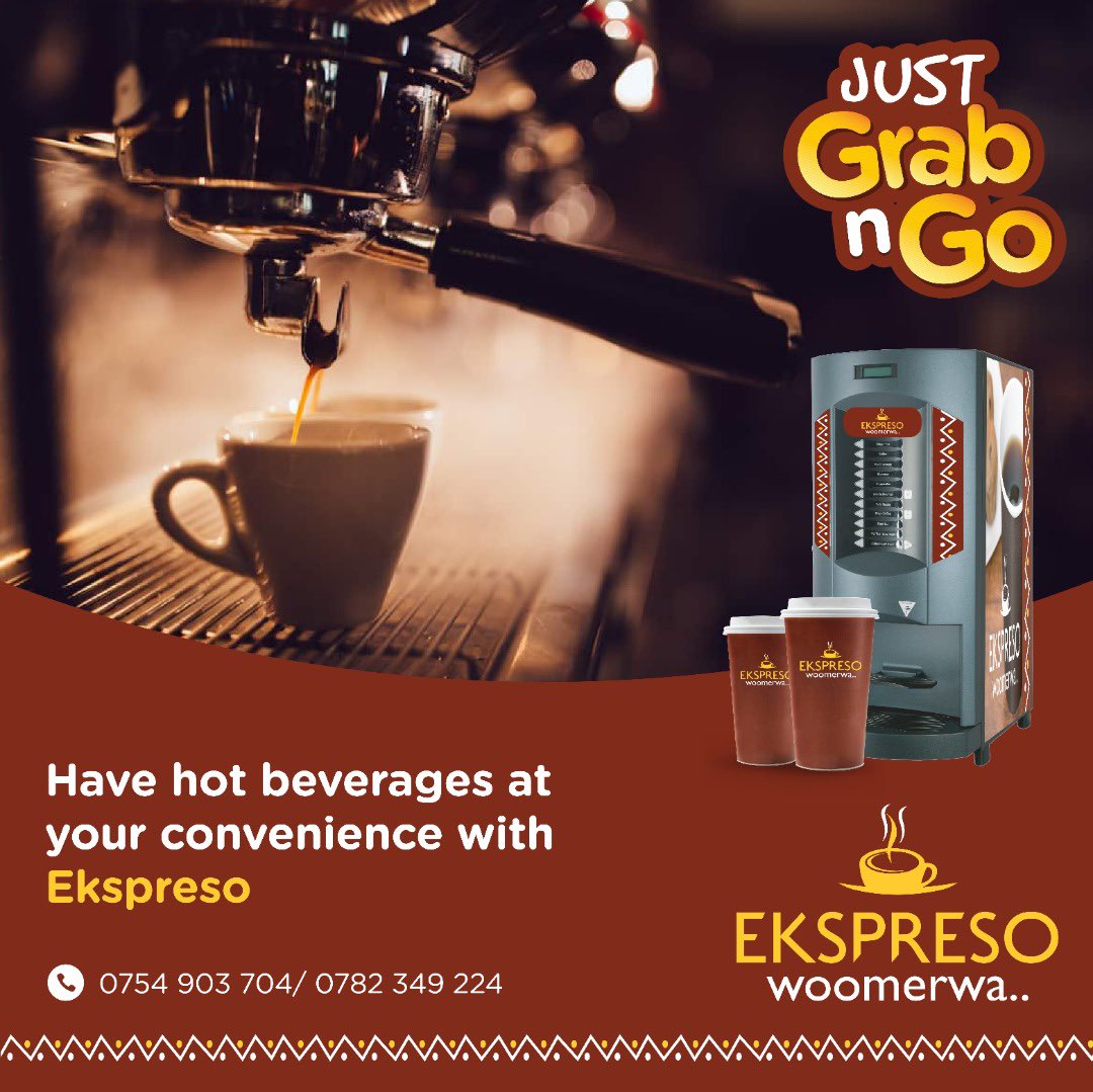 Ekspreso_W's tweet photo. Every time is tea time. 
With the @Ekspreso_W machine, all hot beverages will be available at the convenience of the customers/employees.

Contact: 0707 544 804/ 0775 572 915
Email: ekspreso.woomerwa@gmail.com

#Ekspreso #Woomerwa https://t.co/Bl4eqVsXNi