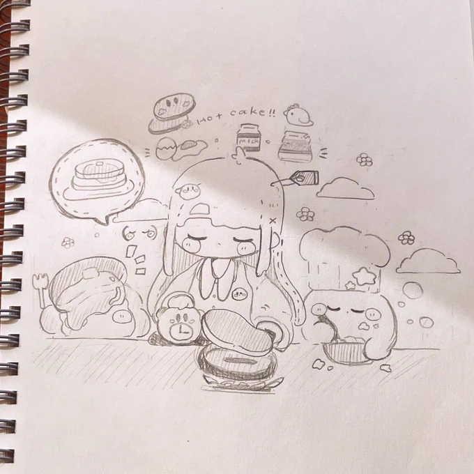 #カービィ 
|
#すりーぷかーびぃ
⚠︎創作ちゃん
🍳❤︎パンケーキを作ろうの落書き 