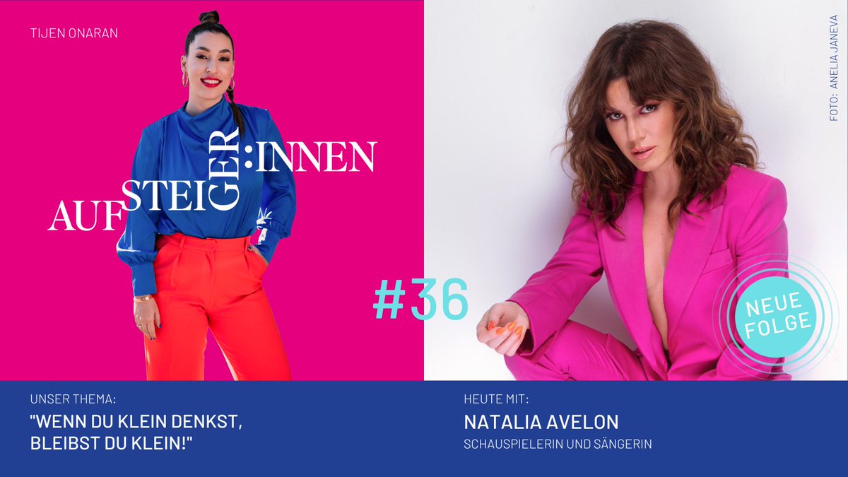 Die Schauspielerin, Sängerin &amp; Aufsteigerin <a href="/NataliaAvelon/">Natalia Avelon</a> spricht mit <a href="/TijenOnaran/">Tijen Onaran</a>  in "AUFSTEIGER*INNEN" darüber, warum es für den großen Erfolg nötig ist, Risiken einzugehen und "groß" zu denken.✨Jetzt reinhören: lnkd.in/e85TWTDS