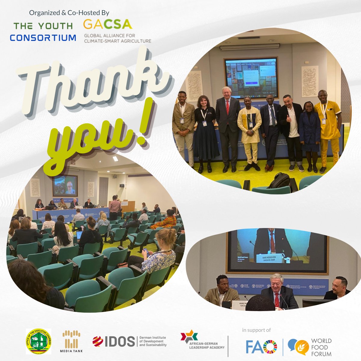From all at #TheYouthConsortium we thank everyone for their support and attendance at our <a href="/World_FoodForum/">World Food Forum</a> side event!

It doesn't end here⛔
The main hurdle to overcome is what next after the talks and promising interventions: ACTION❗ ACTION‼️for 
#HealthyDietsHealthyPlanet