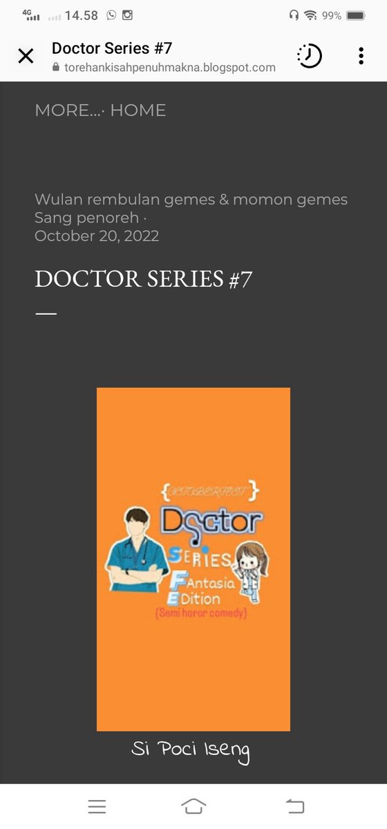 SangPenoreh's tweet photo. https://t.co/lli3fw9wtn
Doctor Series  # 7 
Selamat membaca https://t.co/wFjV1Tdoo5