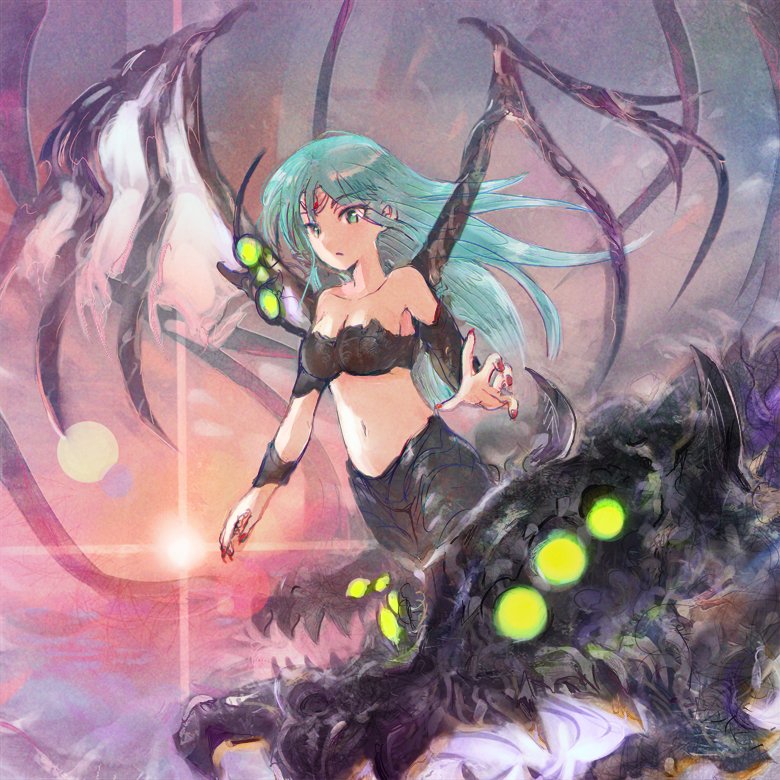 「ケルベロハンドラ #創作 線画を引いた描き方と線画を引かない描き方をいい感じにミ」|バイトのイラスト