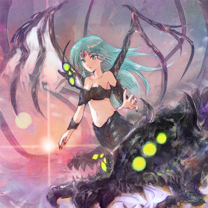 ケルベロハンドラ #創作 線画を引いた描き方と線画を引かない描き方をいい感じにミックス出来ないかなあと思い描いたものです 
