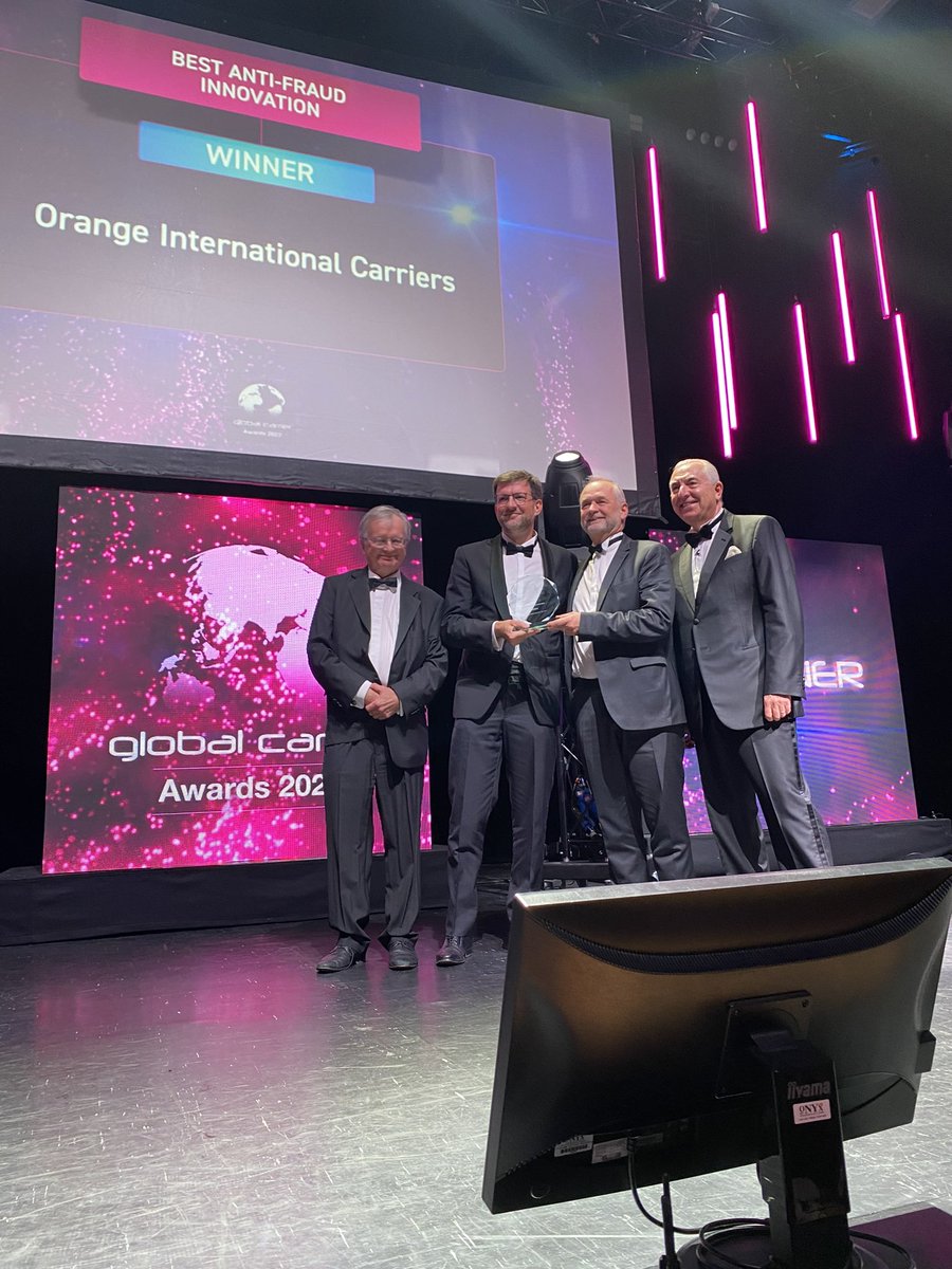 emmanuelrochas's tweet photo. What a crazy night last night ! 5 awards  @ #GCA for @orange : #data, #voice, #antifraud, #network and #D&amp;I ! 🏆 I come back home w/ the « best global carrier » for both VOICE and DATA : that s historical for @OrangeIC. Tonight I ll celebrate with my teams who made it possible! https://t.co/4jIc3UXWcd