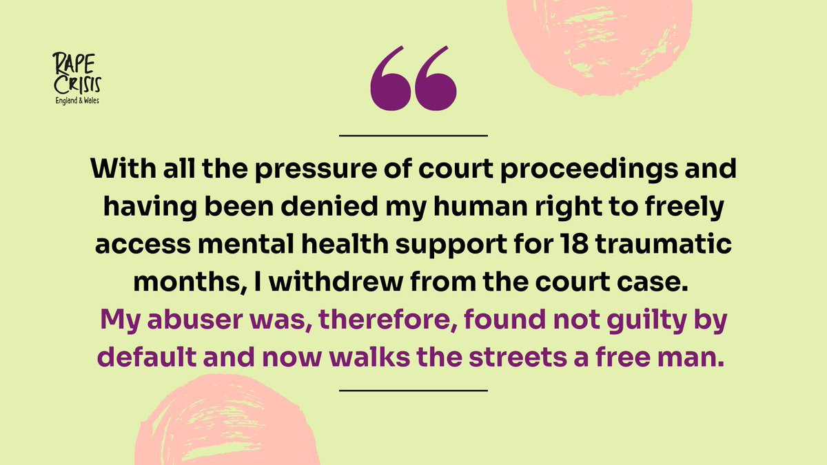 RapeCrisisEandW's tweet photo. One survivor told us how she was advised by the police not to have therapy whilst undergoing criminal proceedings. The lack of specialist support meant she felt unable to continue with her case. This is why we're campaigning to #KeepCounsellingConfidential https://t.co/DAQjknsTUu