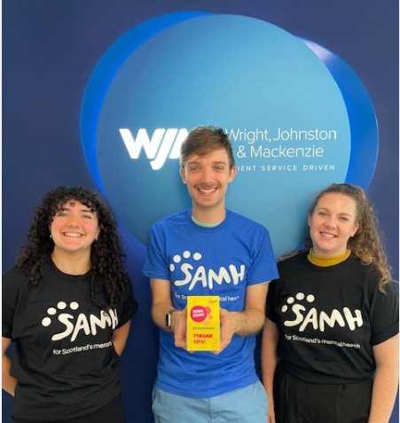 WrightJohnston's tweet photo. We're delighted to announce that our colleagues who took part in the #StepupforSAMH challenge and organised our recent coffee mornings have raised over £1,600 for the charity @SAMHtweets.
Great work everyone!
#fundraising #teamwork #itsallaboutpeople #clientservicedriven #wjm https://t.co/FmtahOx1lS