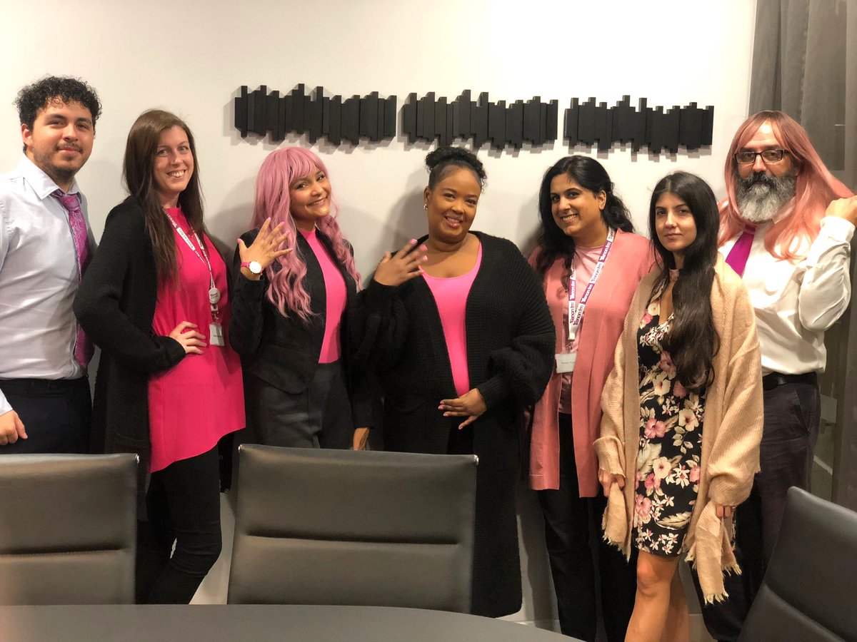 Tenonfm's tweet photo. Tenon FM hosted #WearItPink event in our offices this week in support of #BreastCancerAwarenessMonth. Our MD, Gareth Leverton and QuESH Director, Filipe Vitorino adopted pink colour so did our colleagues to raise awareness about breast health. 
#TenonFM #PinkOctober https://t.co/yTeSvDMmiL