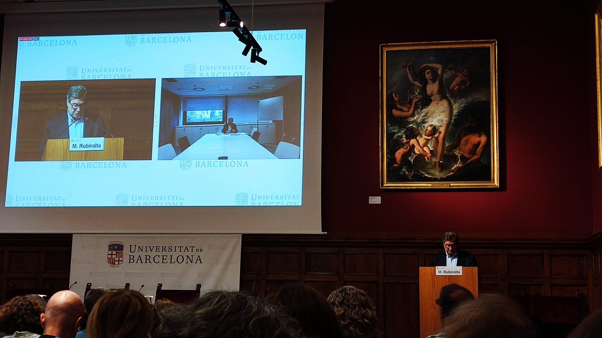 uramonllull's tweet photo. 🔵 Som a la "X Conferencia de Directores de Doctorado", que enguany organitza la @UniBarcelona, per tractar el futur del #doctorat, la internalització, l'ètica i el benestar dels doctorands, així com grans reptes com la ciència oberta.  

#RecercaURL https://t.co/rcjtHj04M8