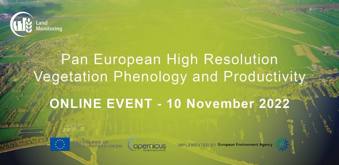 🌏¿Te interesa la #fenología, los #campos y la #capaterrestre? ¿Y las imágenes de #satélite de alta resolución 🛰️?

Aprenda a acceder y utilizar los productos del #HRVPP
¡Únete a webinar de @CopernicusLand #CLMS! 🌱

🗓️10 de noviembre
⏲️01:30-04:30 PM
✍️bit.ly/3ScWi49