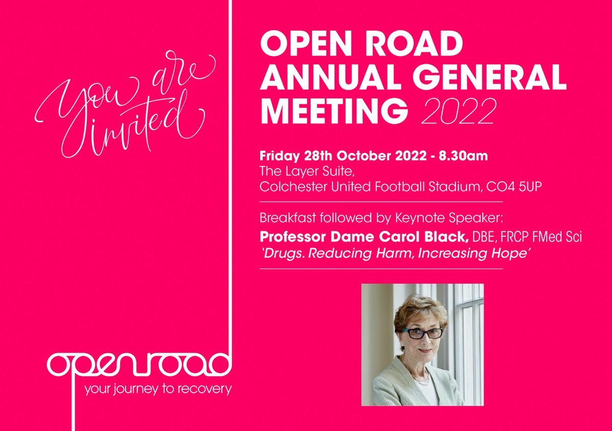 We’re very pleased to announce that the keynote speaker at Open Road’s 2022 Annual Meeting will be <a href="/DameCarolBlack/">Dame Carol Black</a>. She is the Chair of the British Library and Chair of the Centre for Ageing Better. She also advises govt depts on health, work, and wellbeing.