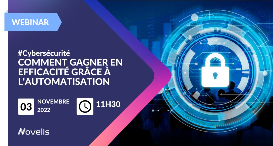 Au cours de notre prochain webinar dédié à la #cybersécurité, nous vous proposons de découvrir comment l’#automatisation peut devenir un levier d’efficacité opérationnelle incontournable pour vos équipes cyber ! 
Rendez-vous le 3 novembre à 11h30. 

linkedin.com/events/webinar…