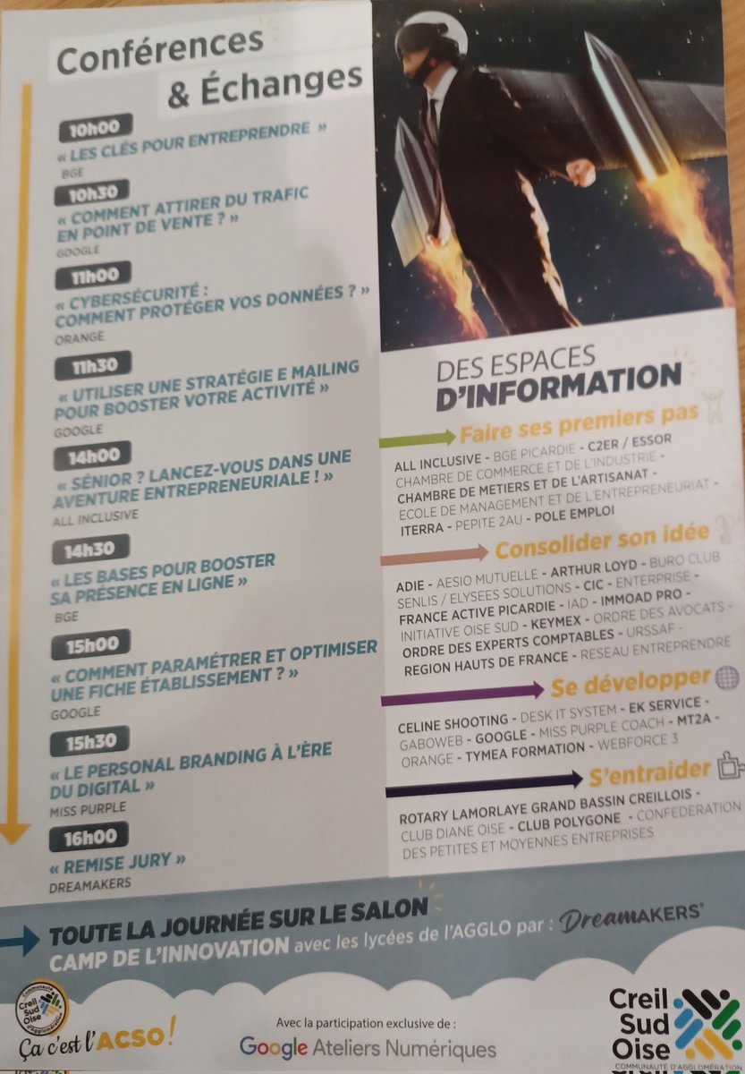 RichardArnaud60's tweet photo. 6ème édition salon de l'entrepreneuriat à Creil.
Une nouvelle fois @OrangeHDF présent aux côtés de tous les acteurs de la création pour accompagner les futurs chefs d'entreprise.
Stands, conférences, conseils personnalisés... Nos courageux créateurs sont donc attendus nombreux 👍 https://t.co/cJpOhkw5zb