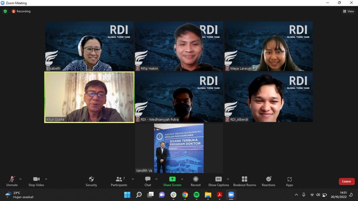 RDI_Global's tweet photo. Today, RDI is honored to have an interview and discussion with H.E Khun Sokha, Consultant and Director of Preparedness and Training Department of National Committee Disaster Management (NCDM) Cambodia. #DisasterManagement #Cambodia #RDIGlobal #ConnectwithRDI #NCDM https://t.co/uv0VfF5gKV