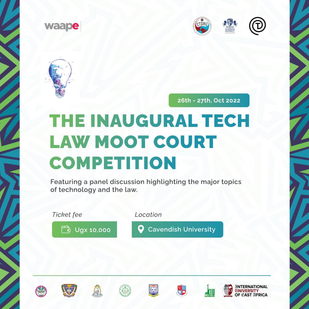 TechLawMoot's tweet photo. The Inter-University Tech Law Moot Court Competition &amp; Panel Discussion 

🗓️ 26th &amp; 27th October 2022

🕗 8:00am - 5pm (both days)

📍Cavendish University (Acacia area)

Book your ticket here👇🏾 https://t.co/jke81Gqodh https://t.co/0v6fCyNwHW